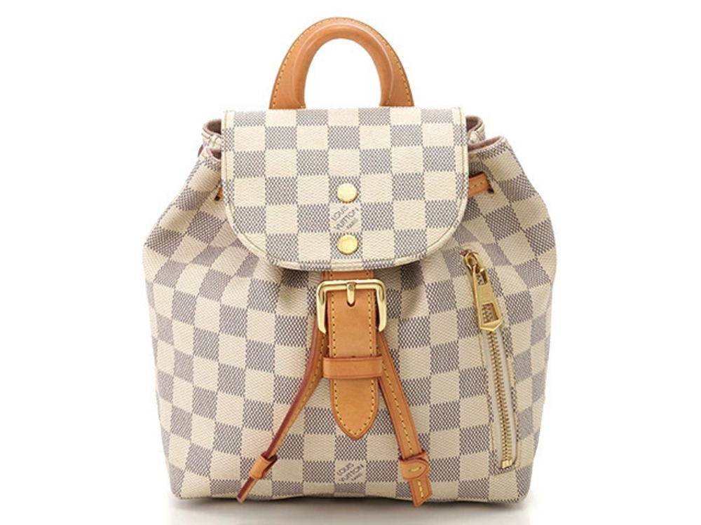 LOUIS VUITTON Bag Backpack Speronne Damier Azur White